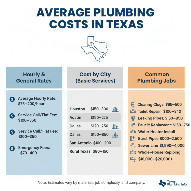 Average Plumbing Costs in Texas