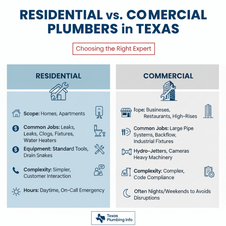 Residential vs. Commercial Plumbers in Texas