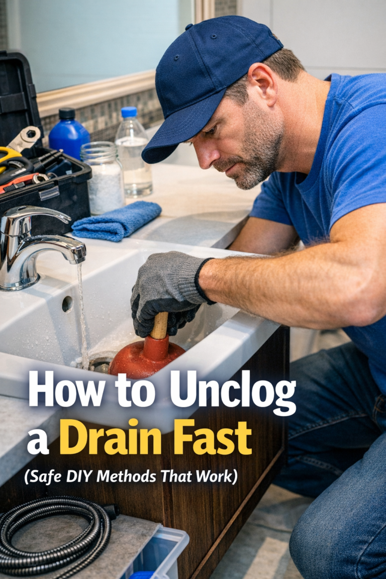 How to Unclog a Drain Fast (Safe DIY Methods That Work)
